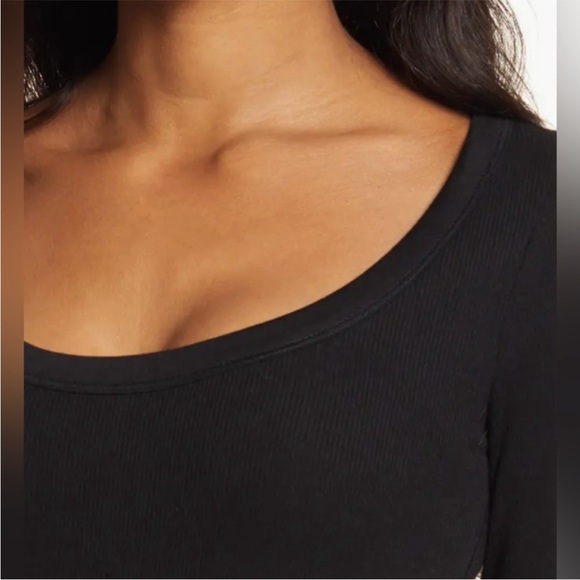 ALL SAINTS Rina Black Long Sleeve Ribbed Black Dress - Picture 5 of 9